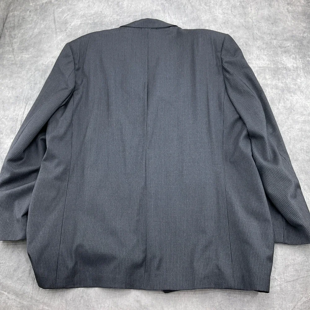 Gianni Manzoni Blazer Mens 48R Charcoal Gray Pinstripe Executive Italy Luxury